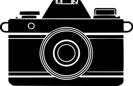 Illustration of a retro camera on a white background, vector illustrationのイラスト素材