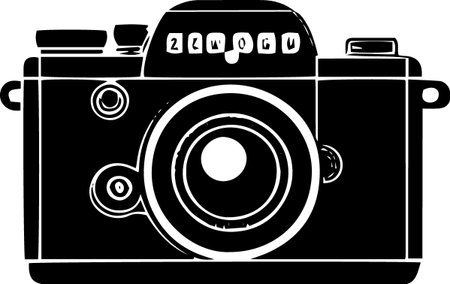 Illustration of a retro camera isolated on a white background - vectorのイラスト素材