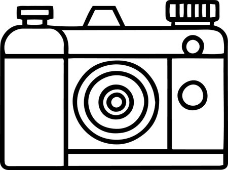 This is an illustration of a Camera icon isolated on a white background.のイラスト素材