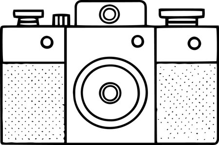 This is an illustration of a retro camera.  Add it to your next design.のイラスト素材