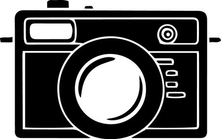 Illustration of a retro camera on a white background, vector illustrationのイラスト素材