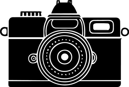 Illustration of a camera on a white background, vector illustration.のイラスト素材