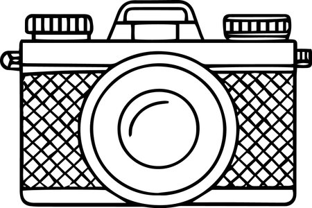Illustration of a vintage camera on a white background, vector illustrationのイラスト素材