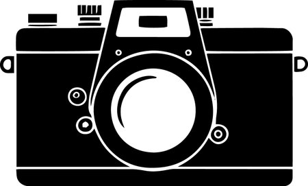 Illustration of a retro camera on a white background, vector illustrationのイラスト素材