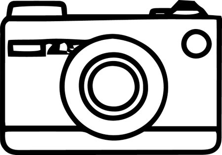 Black line Photo camera icon isolated on white background. Vector Illustrationのイラスト素材