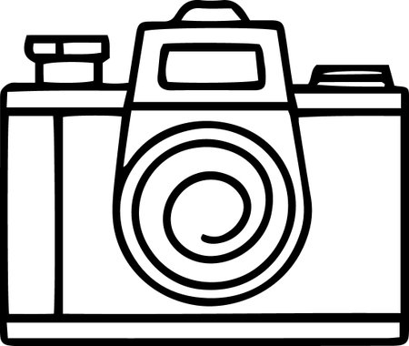 Camera icon isolated on white background. Vector illustration, EPS 10.のイラスト素材