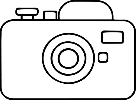 A camera icon isolated on a white background. Vector Illustration.のイラスト素材