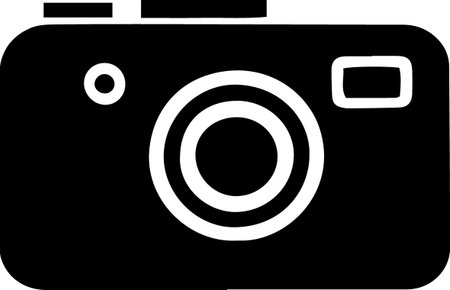 Black Photo camera icon isolated on white background. Foto camera icon. Vector Illustrationのイラスト素材
