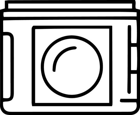 Black line Photo camera icon isolated on white background. Foto camera icon. Vector Illustrationのイラスト素材