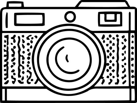 A picture of a vintage camera on a white background, vector illustrationのイラスト素材