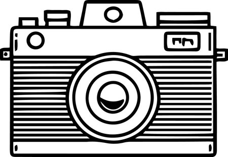 Illustration of a retro camera isolated on a white backgroungのイラスト素材