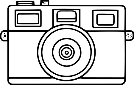 Illustration of a vintage camera on a white background, vector illustrationのイラスト素材