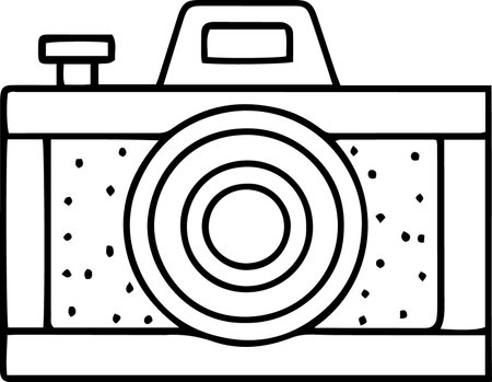 A picture of a vintage camera on a white background. Vector illustrationのイラスト素材