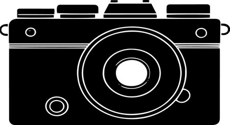 Illustration of a retro camera isolated on a white background - vectorのイラスト素材