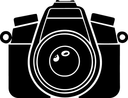 Black camera icon isolated on white background. Vector Illustration EPS10のイラスト素材