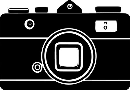 illustration of a camera icon on a white background, vector illustrationのイラスト素材