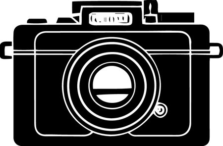 Illustration of a retro camera on a white background, vector illustrationのイラスト素材