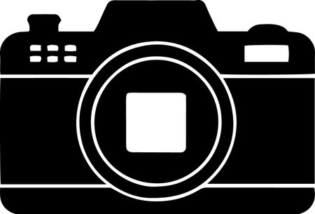 Black Photo camera icon isolated on white background. Foto camera icon. Vector Illustrationのイラスト素材