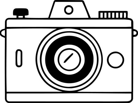A photo camera icon isolated on a white background. Vector illustration.のイラスト素材