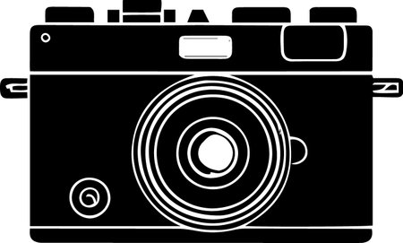 Illustration of a retro camera isolated on a white background - vectorのイラスト素材