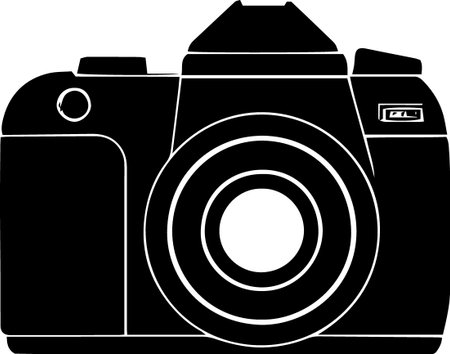 Illustration of a camera on a white background. Vector illustration.のイラスト素材