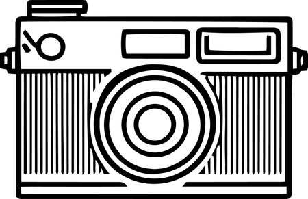 Retro Camera Isolated on the White Background. Vector Illustrationのイラスト素材