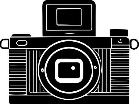 Illustration of a vintage camera on a white background, vector illustrationのイラスト素材