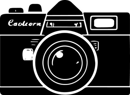 Illustration of a camera on a white background. Vector illustration.のイラスト素材
