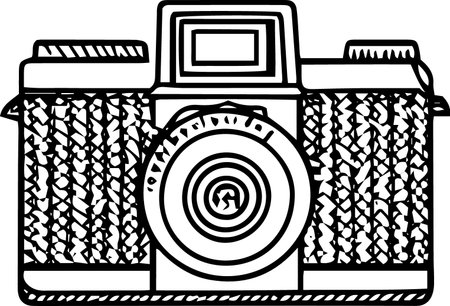 Retro Camera.Vintage Vector illustration ready for vinyl cutting.のイラスト素材