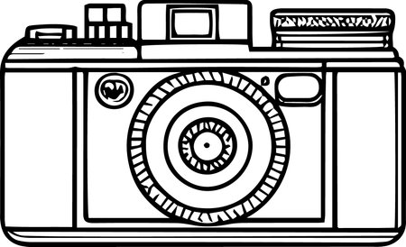 Retro Camera.Vintage Camera.Vector illustration ready for vinyl cutting.のイラスト素材