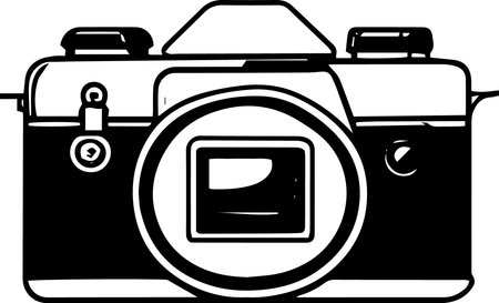 Photographer's Camera.Vector Illustration ready for vinyl cutting.のイラスト素材