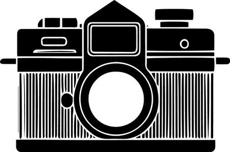 Illustration of a retro camera isolated on a white background - vectorのイラスト素材