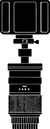 Camera lens on a tripod. Vector illustration isolated on white background.のイラスト素材