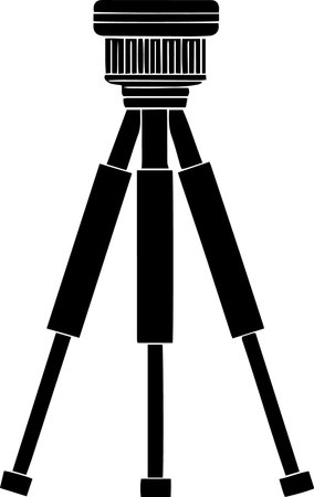 Illustration of a Tripod Silhouette on a white backgroundのイラスト素材