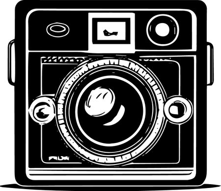 Retro Camera.Vector illustration ready for vinyl cutting.\""のイラスト素材