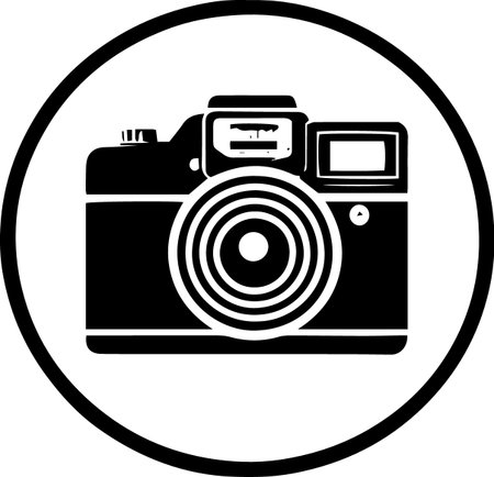 Vector icon of a camera on white background. Isolated object.のイラスト素材