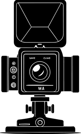 Retro Camera.Vector illustration ready for vinyl cutting and tattoo.のイラスト素材