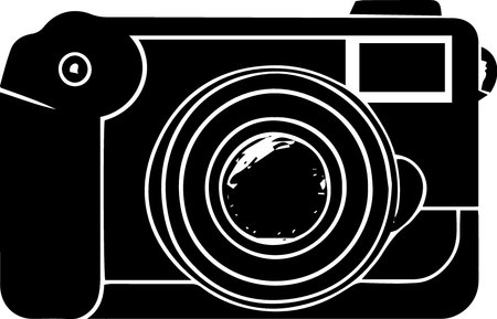Photo camera.Vector illustration ready for vinyl cutting or t-shirt printing.のイラスト素材