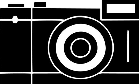 Black Camera icon isolated on white background.  Vector Illustration.のイラスト素材