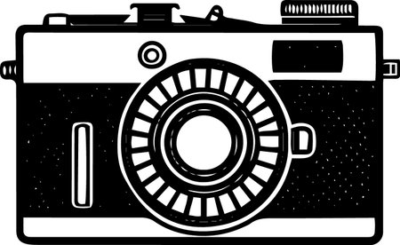 Vintage Camera on a white background.Vector illustration ready for vinyl cutting.