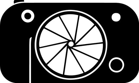 Black Photo camera icon isolated on white background. Foto camera icon. Vector Illustrationのイラスト素材