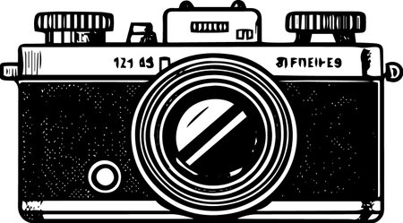 Vintage Camera.Vector illustration ready for vinyl cutting.\""のイラスト素材