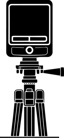 Tripod with a camera on a tripod. Vector illustration.のイラスト素材