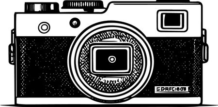 Retro Camera.Vector illustration ready for vinyl cutting.\""のイラスト素材