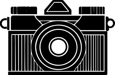 photographic camera on a white background, vector illustration, EPS10のイラスト素材