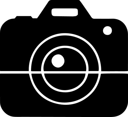 Camera icon isolated on white background. Flat design. Vector Illustrationのイラスト素材