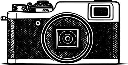 Retro Camera.Vector illustration ready for vinyl cutting.T-shirt design.のイラスト素材