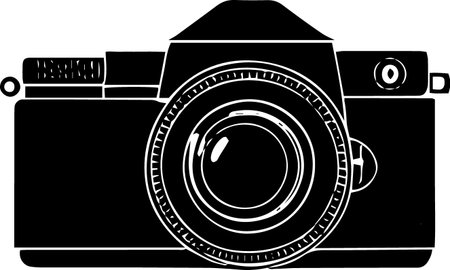 Illustration of a retro camera on a white background, vector illustrationのイラスト素材