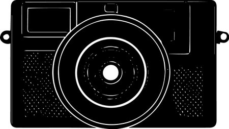 Retro camera. Vector illustration. Isolated on white background.のイラスト素材