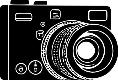 Camera.Vector illustration ready for vinyl cutting.\"\"\""のイラスト素材